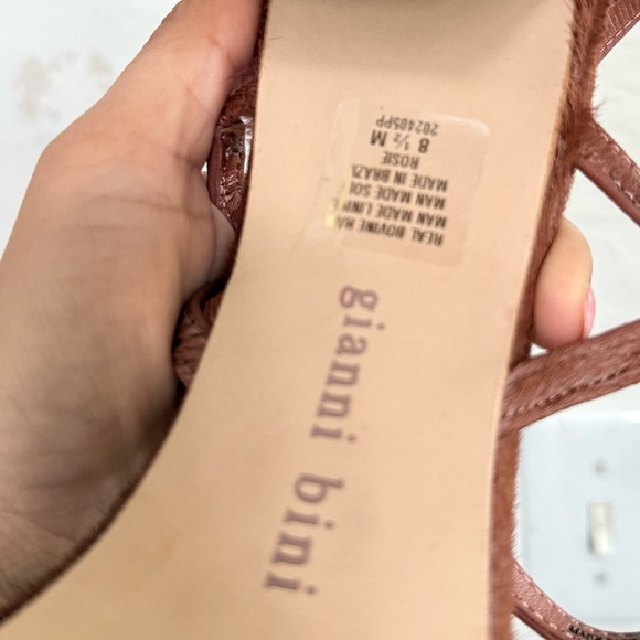 Gianni Bini Strappy Block Heel Sandals Haircalf – Size 8.5 - Picture 9 of 12